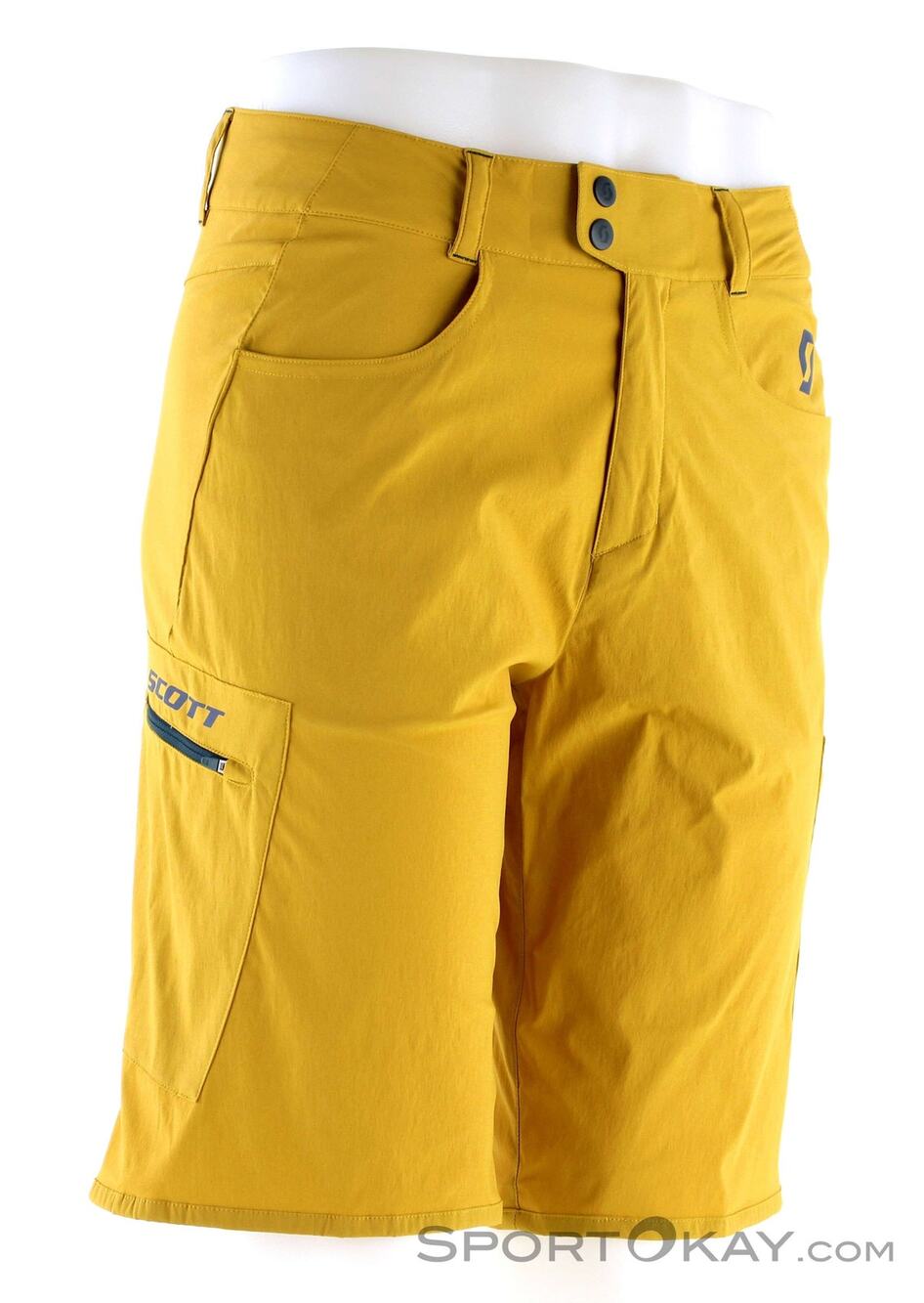 Scott Sports Trail MTN 30 Bike Shorts 11" Cargo UV Zip Pockets Yellow M 32"